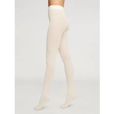 Hvid Tights Wolford Cotton Rib Tights 1051 - Ecru