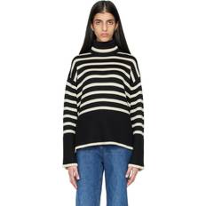 Blanco - Jersey de cuello alto Suéteres Toteme Signature Stripe Turtleneck Sweater - Black