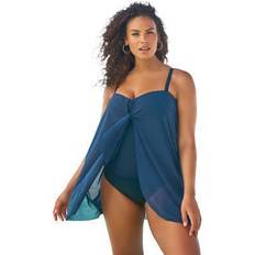 Swimsuits on sale Plus Women's Mesh-Draped Swimsuit by Swim 365 in (Size 30)