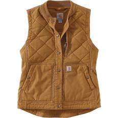 Elastane/Lycra/Spandex - Women Vests Carhartt Women's Rib Collar Vest - Brown