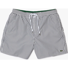 Lacoste White Swimwear Lacoste Men's Striped Swimming Trunks