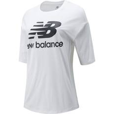 New Balance Women's NB Essentials Stacked Logo Tee in Cotton