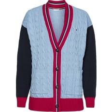 Tommy Jeans Cardigans en maille Col en V Manches longues Coupe plus longue vert Vale