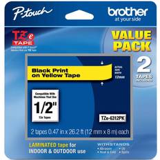 Brother Labeling Tapes Brother P-touch TZe TZe631 Label Tape, 2/Pk Yellow