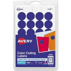 Blue Label Avery 5469 3/4" Dark Blue Round Removable Write-On Printable Labels 1008/Pack