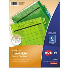 Avery WorkSaver Big Tab Plastic Dividers, 8-Tab, Letter Multicolor