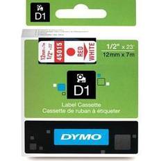 Dymo d1 tape 12mm DYMO Rød på hvid 12 mm D1-tape (45015)