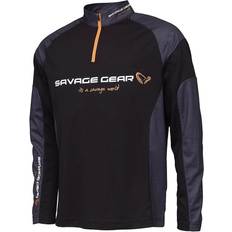 Savage Gear Chaquetas de pesca Savage Gear Camiseta de manga corta Tournament Shirt 1/2 Zip Sedona Grey