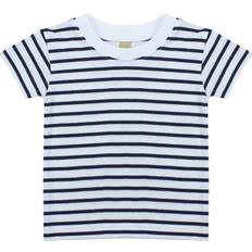 Larkwood Baby/Toddler Striped Crew Neck T-Shirt LW27T White/Oxford Nav