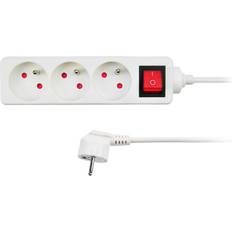 Solight extension lead, 3 sockets, white, switch, 1.5 m