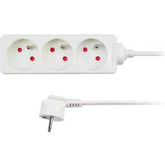 Solight extension lead, 3 sockets, white, 2m