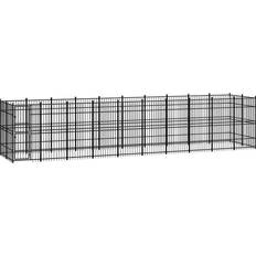 vidaXL Outdoor Dog Kennel Steel 18.43 mÂ²