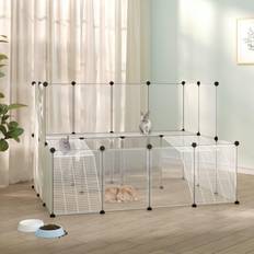 vidaXL Small Animal Cage Transparent 143x107x93 PP and Steel