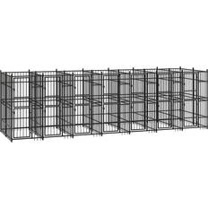 vidaXL Utendørs hundegård stål 12,9 m²