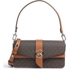 Michael michael kors greenwich håndtasker Michael Kors Greenwich Medium Logo Shoulder Bag - Brn/Acorn