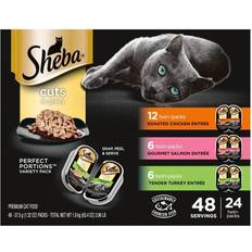 Pets Sheba Perfect Portions Gravy Roasted Chicken, Gourmet Salmon, Count