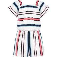 Tommy Hilfiger Boys Playsuits Children's Clothing Tommy Hilfiger Big Girl's Striped Romper - White Roadmap