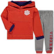 1-3M Tracksuits Children's Clothing Colosseum Toddler Orange/Heathered Gray Clemson Tigers Poppies Hoodie and Sweatpants Set