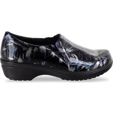 Easy Street Easy Works By Tiffany Slip-Resistant Clogs W - Black/Silver