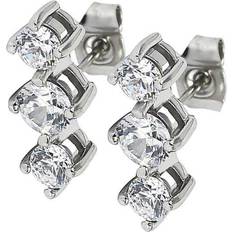 Astrid & Agnes IDA Tripple ear steel/crystal