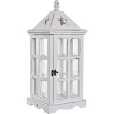 Krystal Lanterner Dkd Home Decor Hvid Krystal Fyrretræ 21 x 21 x 51 cm Lanterne