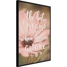 Artgeist med ramme The Best Dreams Guld med passepartout 30x45 Plakat