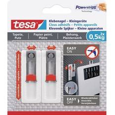 Rød Billedkroge TESA 77782 selvklæbende små apparater,kan justeres, tapet & puds, 0.5 kg Hvid Indhold: 2 stk Billedkrog