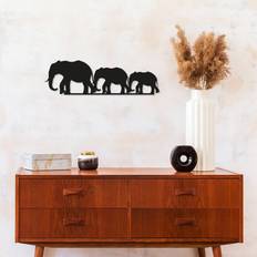 Metal Plakater Loto Living Elephants Sort Plakat