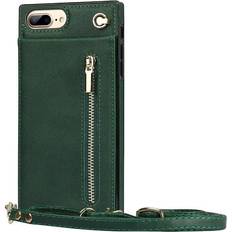 Iphone 8 plus cover CaseOnline Zipper halskæde etui Apple iPhone 8 Plus Grøn