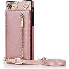 Halskæde mobiltelefon tilbehør CaseOnline Zipper halskæde etui Apple iPhone 8 Rose