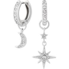 Jewellery Olivia Burton Celestial Moon & Star Huggie Hoops - Silver/Transparent