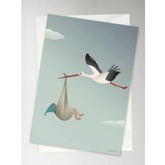 Vissevasse kort the stork blue Plakat