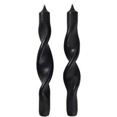 Velas Broste Copenhagen Set de 2 Velas En Espiral Twist Twisted Candles 23 cm - Simply Black Vela