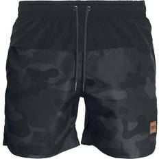 Urban Classics Pattern Swim Shorts black/rose