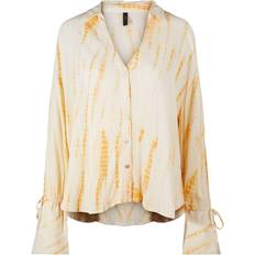 Amarillo - Mujer Camisas Y.A.S Women's long sleeve tie-dye shirt, Yellow