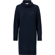 XXS Kleider Tommy Hilfiger Softwool Cable Roll-Nk Dress