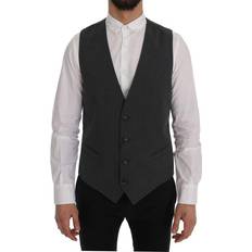 Herr - Silver Västar Dolce & Gabbana Mens Gray STAFF Cotton Striped Vest