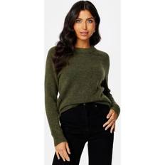 Ribbad Överdelar Selected FEMME Lulu LS Knit O-Neck Kalamata