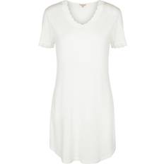 Vrouw - Wit Nachthemden Lady Avenue Silk Jersey Nightgown - Zwart Zijde