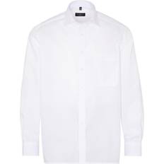 Eterna skjorta Struktur, kortärmad Modern Fit, Blå/Vit