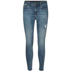 Vero Moda Vmpeach Extra Mjuk Medelhög Midja Ankel Normalhöga Jeans Kvinna