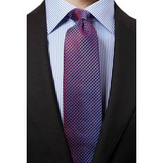 Silke Hovedbeklædning Eton Silk Geometric Weave Tie Blue/Red