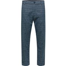 Selected Femme Pantalons Selected Homme – Mörkgrå rutiga byxor smal passform med avsmalnande ben