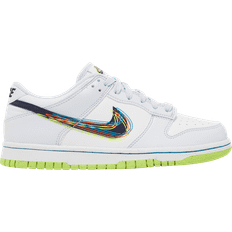 Nike Dunk Low GS 3D Swoosh - White/Blackened Blue/Volt/Football Grey