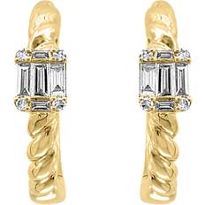 Bloomingdale's Fine Collection Diamond Baguette Hoop Earrings in 14K Yellow Gold, 0.25 ct. t. w. Exclusive