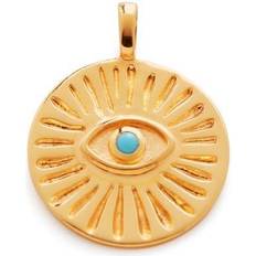 Turquoise Charms & Pendants Monica Vinader Talisman Evil Eye Pendant Charm - Gold/Turquoise