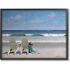 Interior Details Stupell Industries Wall Multi Two White Adirondack Chairs on The Beach Wall Framed Art