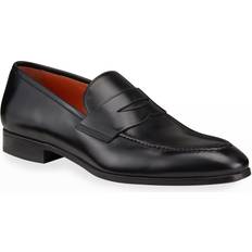 Santoni Leather Penny Loafers