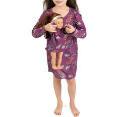 Purple Nightgowns Children's Clothing Leveret Girl and Doll Nightgown Dinosaur