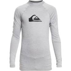 Black - Boys UV Shirts Quiksilver Boys' All Time Long Sleeve Rashguard, XL/16, Sleet Heather